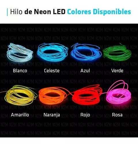 Dedos de los pies Distraer papel Hilo De Neon Led El Wire 1 Metro Cable Luces Tuning Pilas 3v