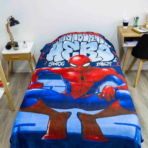 Frazada Con Corderito 1 1/2 Spiderman Hombre Araña
