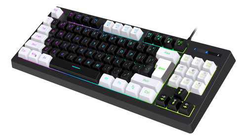 Teclado Hxsj Gaming Feel K87 Streamer Mini Rgb Mecánico