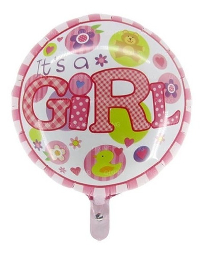 Globo Baby Shower It's A Girl Fiesta Sorpresa Bebé Niña 45cm