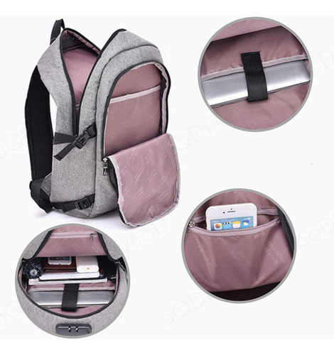 Mochila Para Hombre Con Carga Usb, Mochila De Viaje De Gran