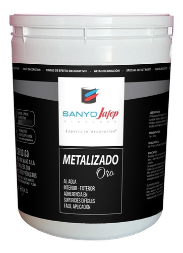 Latex Efecto Metalizado Oro 4lt Sanyo +pincel15 Envío Gratis