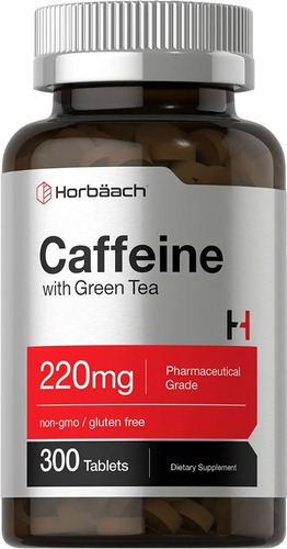 Cafeína Con Té Verde 220 Mg Horbäach 300 Tabletas Sabor ND