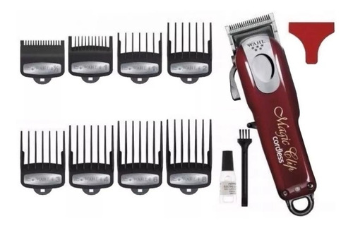 Cortadora de pelo Wahl Professional 5 Star Cordless Magic Clip 8148 plateada y roja 110V/220V
