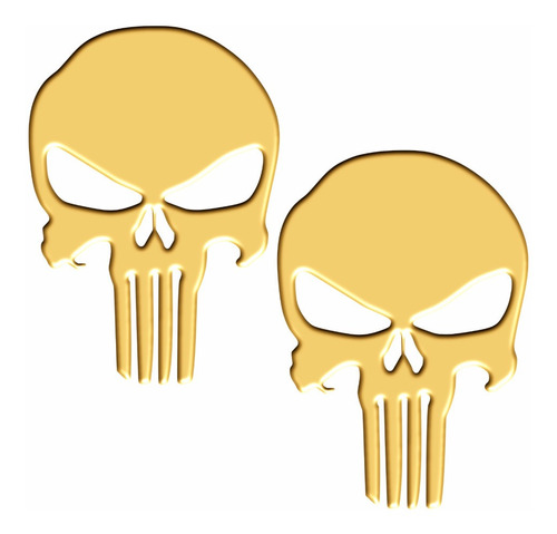 Adesivos Punisher Capacete Dourado Par Resinados Res25 Fgc