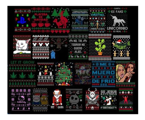 77 Plantillas Ugly Sweather Navidad Vector