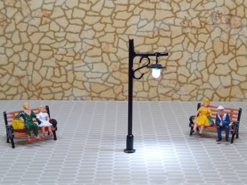 Nico 2 Farolas De Estilo De Metal 45 Mm Con Led H0 (eih 33a)