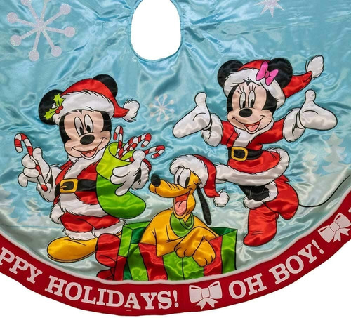 Pie De Pino Navideño Rodapié Navidad  Mickey Y Minnie 