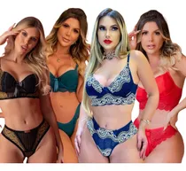 Comprar Kit 10 Conjuntos Lingerie Premium - Luxo - Sutiã - Renda