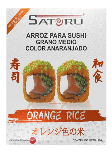 Arroz Japonés Naranja Para Sushi Sin Sabor Añadido 300g