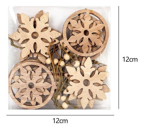 2 X 10 Uds Árbol De Navidad Colgante Hueco De Madera