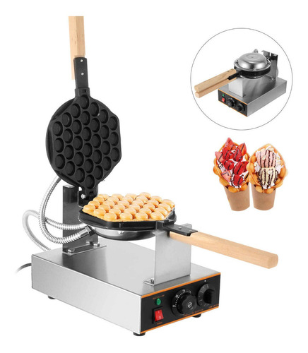 Imagen 2 de 3 de Wafflera Electrica Tipo Waffle Burbuja Aceo Inoxidable