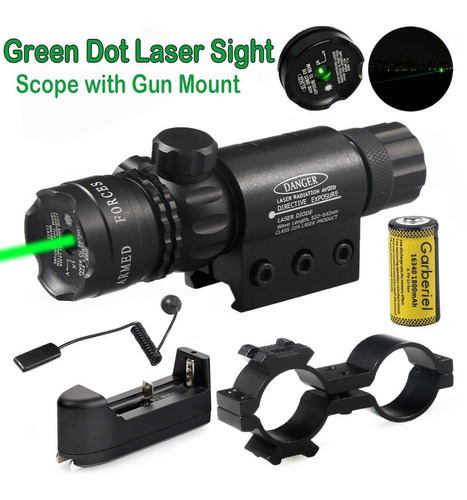 Mira Laser Verde Con Monturas Y Accesorios