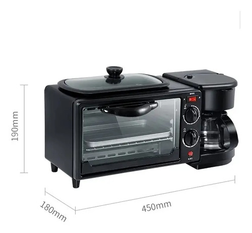 Máquina Desayuno 3en1 Cafetera Horno Plancha Freír Eléctrico | Cuotas sin  interés