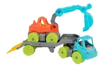 Comprar Mini Trailer Camion Excavadora Duravit Juguete Retro Color Naranja Personaje Trailer y Excavadora