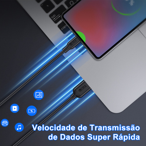 Cabo Usb C Para Usb A 1hora 2.1a Macho 1 Metro Preto