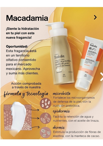 Natura Tododia Crema Nutritiva De Macadamia 400 Ml + Envio