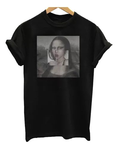 Remera Pintura Famosa Mona Lisa Lollipop Leonardo Unisex