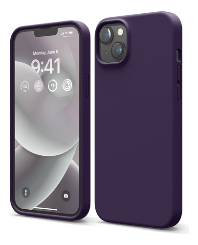 Funda Para iPhone 14 Plus Morado Oscuro De Silicona Liquida