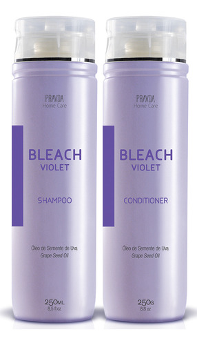  Kit Bleach Violet Shampoo Condicionador Cabelo Loiro 250 Ml