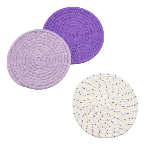 Almohadillas De Calor De Tela De Algodon Color Morado 3pzs