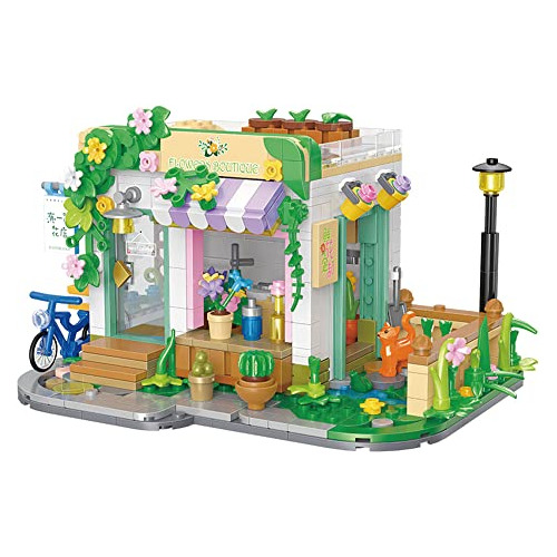 Mindbox Flower House Building Set, 630pcs Flower Shop Buildi