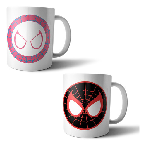 Dos Tazas Sublimadas Spider-man Miles Morales Spider-gwen 