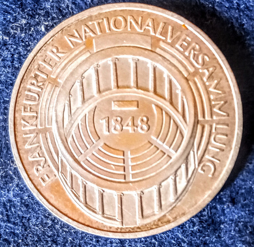 Moneda Alemania 5 Marcos 1973 Conmemorativa. Plata. Lp 387