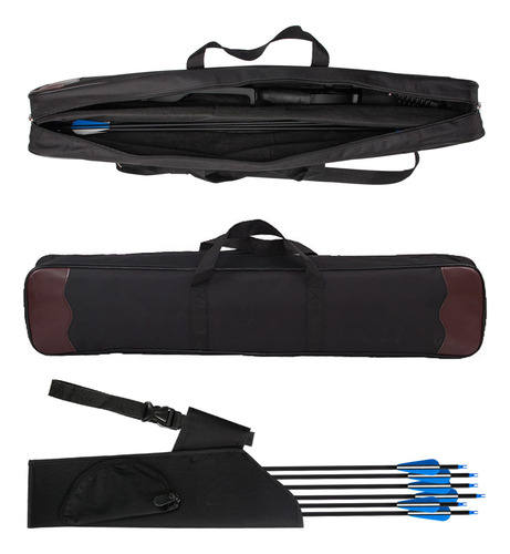 Conjunto Recurvo Tiro Con Arco Adultos 40lb 53 Negro Ambidiestro