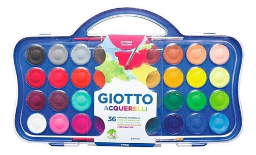 Acuarela Giotto X 36 Colores + 1 Pincel En Estuche Rigido