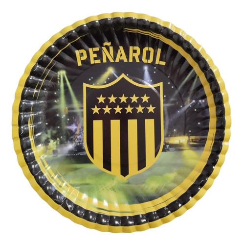 Pack X 8 Platos Descartables Peñarol Futbol Cotillón