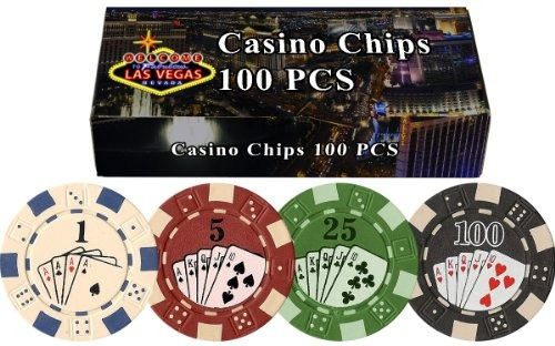 100 Fichas De Poker En Escala Caja De Regalo Las Vegas 115