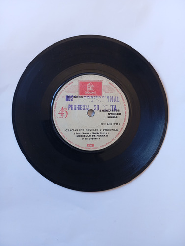 Vinilo Single De Marcello De Ferrari - Gracias Por Olv( S113 (Usado)