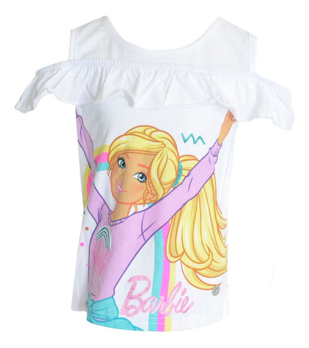 Remera Musculosa Barbie Mattel Infantil Con Bolado Niña Niño