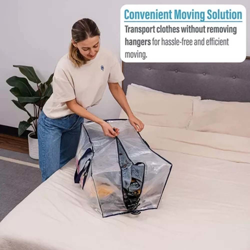 4 Bolsas De Mudanza Transparentes Extra Grandes Con Correas
