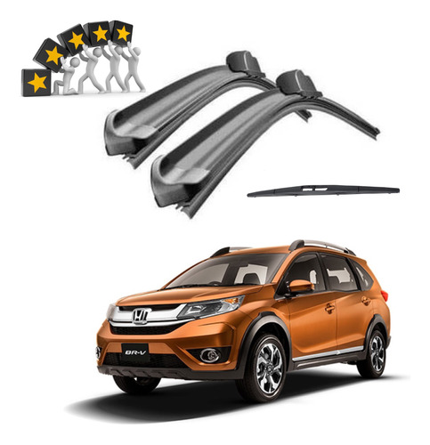 Plumas Limpiaparabrisas Bananas Honda Brv 2017al 2022 Set