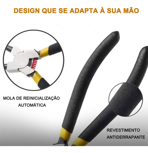 Kit 4 Alicates Para Anéis 7 Pol. Interno Externo Reto Curvo