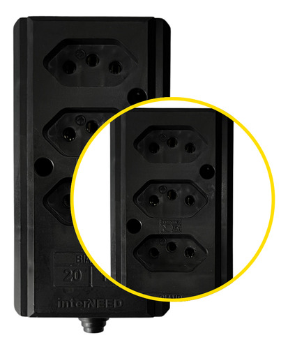 Kit Régua Tripla 20a 3 Pinos Extensão Adaptador 9 Unidades