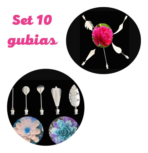 10 Gubias Gelatina Floral Garberas Crisantemo Hermoso