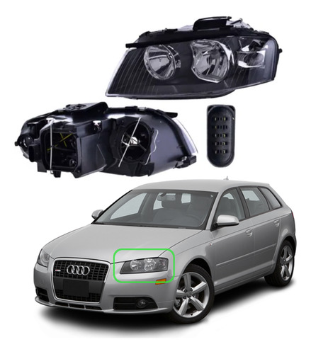 Faro Izquierdo Audi A3 2004 2005 2006 2007 2008 Depo Rds