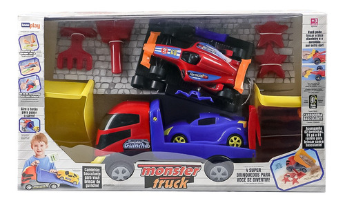 Camión Monster Truck. 4 Acoplados Intercamb. Original Xplast