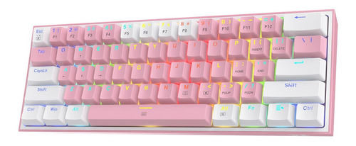 Teclado Gamer Redragon K617 Fizz Rgb Pink/white