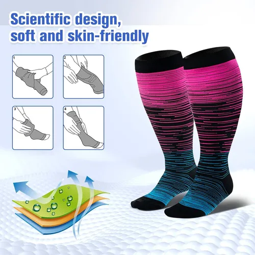 -calcetines Unisex De Compresión De Talla Grande, 3 Pares, 2