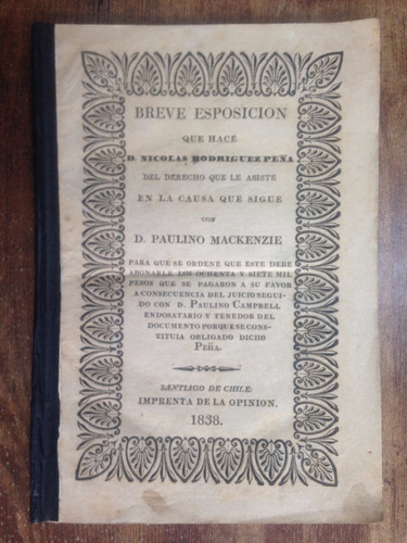 Rodriguez Peña Buenos Aires Pleito Paulino Mackenzie 1838