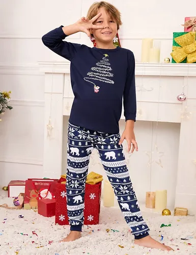 Conjunto De Pijamas Navidad Juego Para Familiares Y Parejas