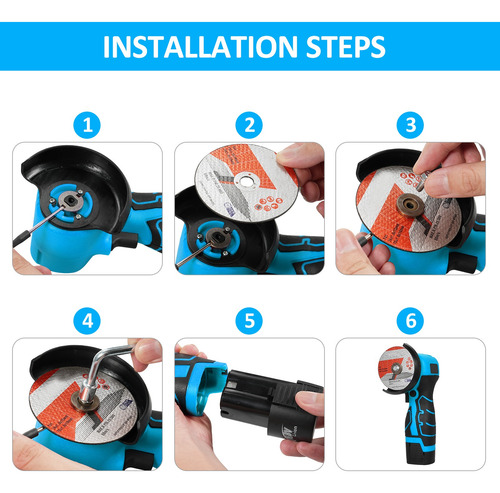 Amoladora Angular Inalámbrica De 7000 Rpm, Mini Herramienta