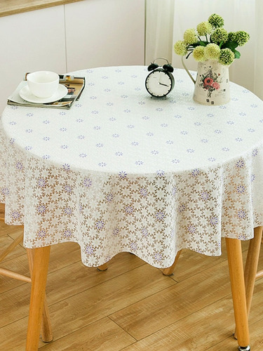 Mantel Redondo De Plástico Pvc Impermeable A Prueba De Aceit