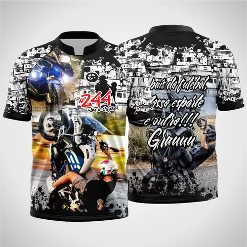 Camiseta Camisa Grau é Arte Becos E Vielas Moto Bololo 01 em