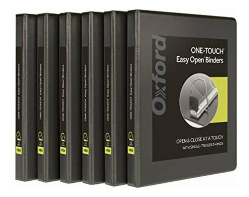 Oxford 3 Ring Binders, 0.5 Inch One-touch Easy Open D Rings,
