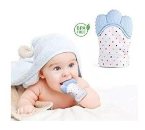 Luva Mordedor Para Bebê Silicone - 1 Und Cor Azul